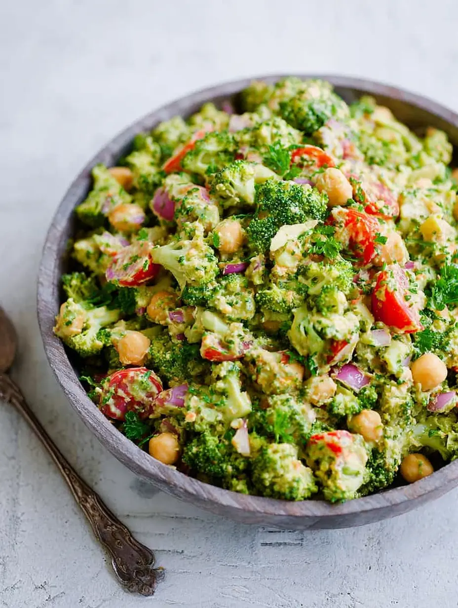 Vegan Broccoli Salad with Tahini Dressing