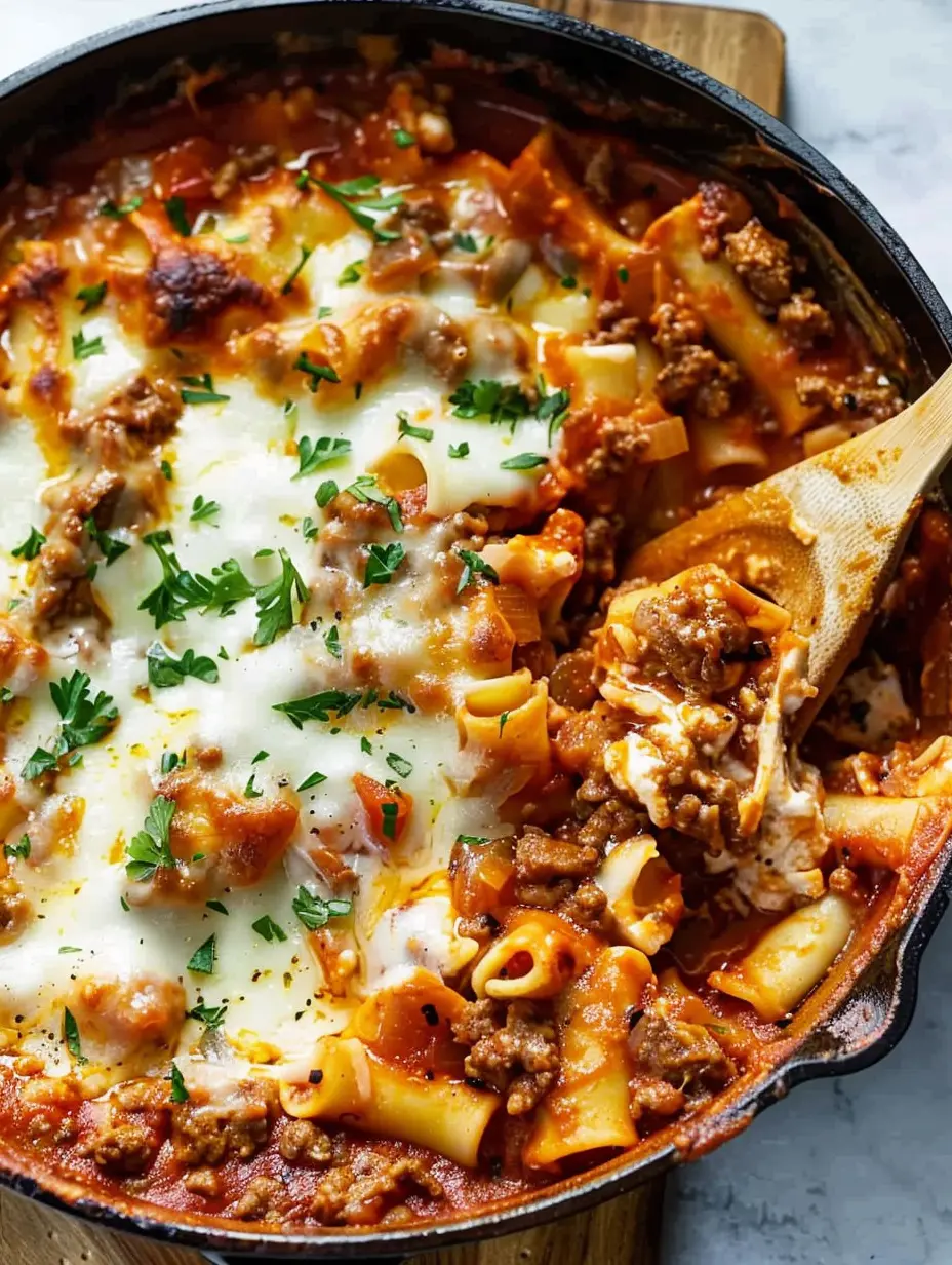 Beef Lasagna Skillet