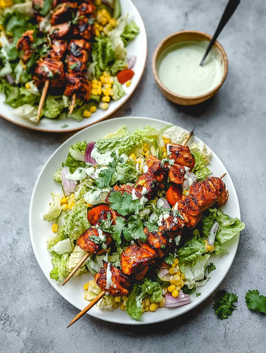 BBQ Chicken Skewer Salad