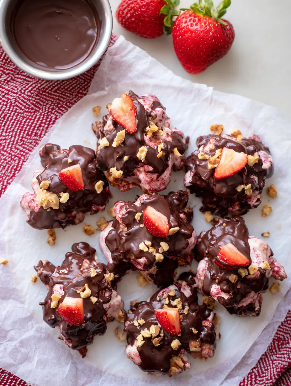 Chocolate Strawberry Banana Yogurt Clusters