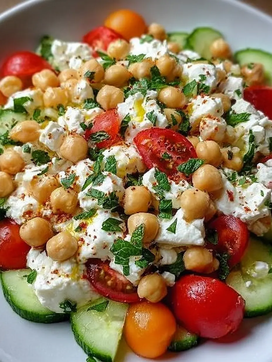 Cottage Cheese and Chickpeas Salad (High Protein)
