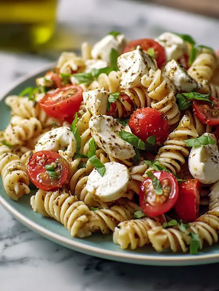 High Protein Caprese Pasta Salad