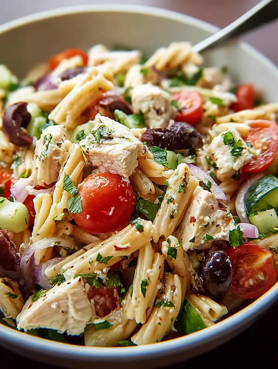 Mediterranean Chicken Pasta Salad
