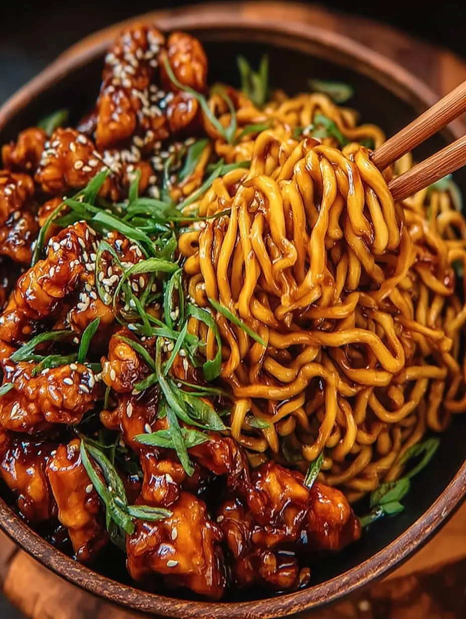 Sticky Garlic Chicken Noodles