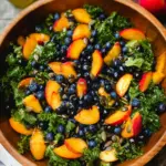 Summer Peach Blueberry Kale Salad