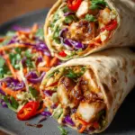 Thai Chicken Wrap with Crunchy Asian Slaw
