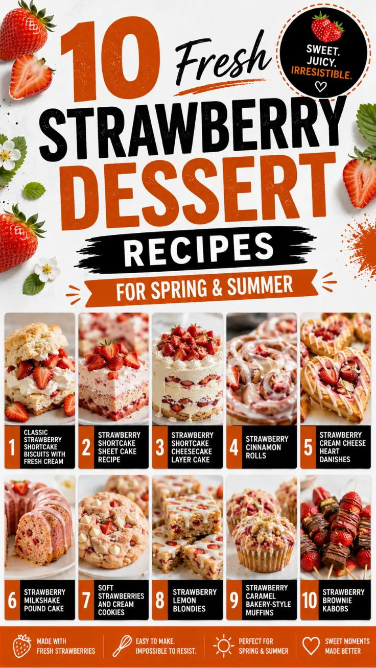 10 Fresh Strawberry Dessert Recipes for Spring and Summer