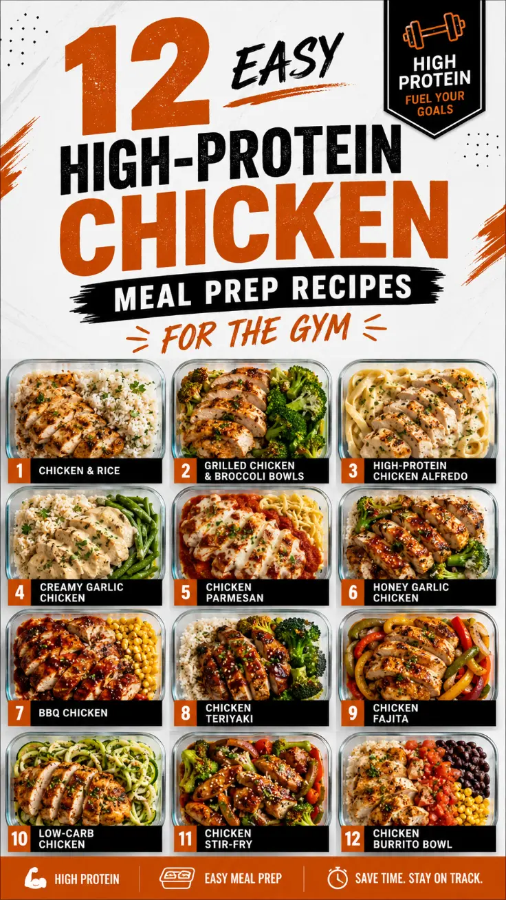 12 Easy High-Protein Chicken Meal Prep Recipes for the Gym